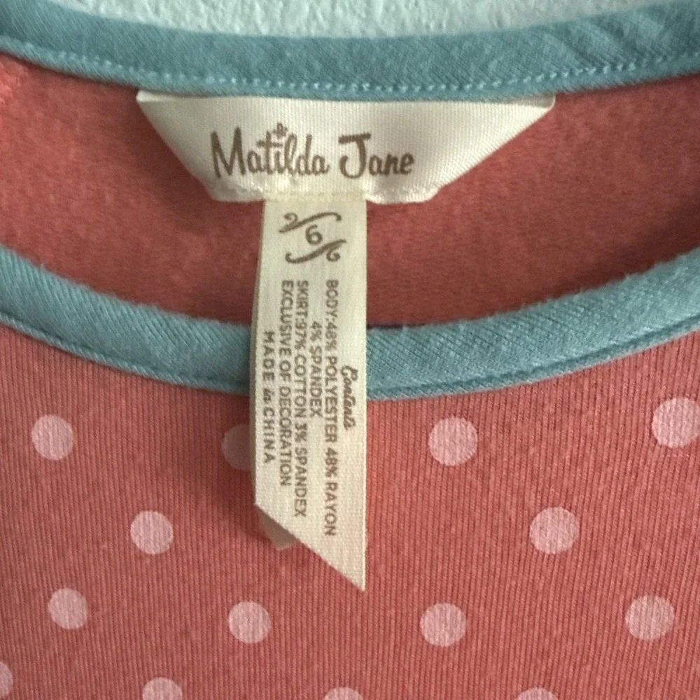 Matilda Jane (Wonderment) Sweetie Pie Dress  Girls Size 6  Pie Baking Pink
